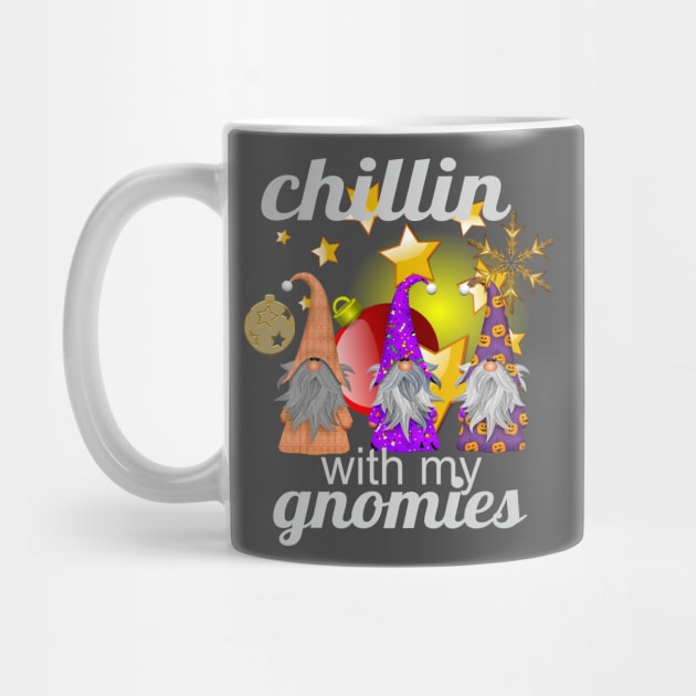 Chillin With My Gnomies Funny Christmas Gift T-Shirt by rami99